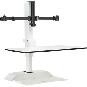 Soar™ Sit/Stand Electric Desk with Dual Monitor Arm - White, 37-1/4", 27-3/4", 22", 9 lbs., Desktop Unit