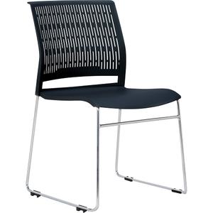 Activ™ Series Stacking Chairs - Black, Grey, Blue, Polypropylene, 275 lbs., 32-3/8", 16-3/4", 18", 15"
