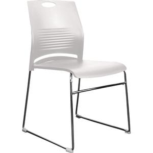 Activ™ Series Stacking Chairs - White, Black, Plastic, 275 lbs., 23", 17", 17", 2 Years, 15", 16"