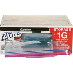 Ziploc® Double Zip Food Storage Bags - Zipper, 10-9/16", 10-3/4", 250, 1 Gallon, 1.66-mil