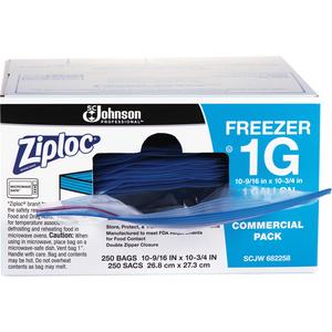 Ziploc® Freezer Bags - Zipper, Medium, 10-3/4", 10-9/16", 1 Gallon