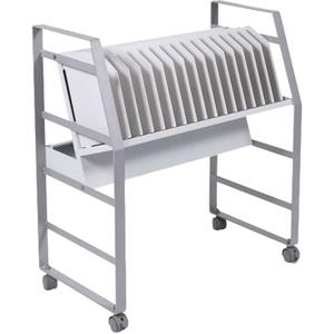 Open Charging Cart - 16, Power Strip, 27" W x 14.75" D x 30" H, 1.35" W x 8" D x 10.43" H, 10'