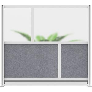 Modular Room Divider Wall System Starter Wall - Grey, 48", 53", 15-3/4", 5-Year Limited Warranty, (2) 48" H vertical supports