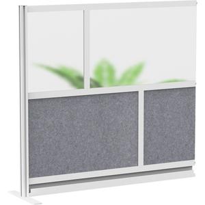 Modular Room Divider Wall System Add-On Wall - Grey, 48", 53", 15-3/4", 5-Year Limited Warranty, (1) 48" H vertical supports