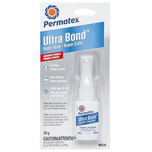 Ultra Bond Fast Drying Super Glue Adhesive - 20 g, Bottle, Clear, Mil-A-46050C Type II, Class 1, '-54°C to 82°C (-65°F to 180°F)
