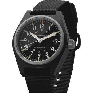 General Purpose Quartz with MaraGlo™ Watch - Battery Operated, Analog, Black, 1-12 (13-24), Sapphire, Pressure, 3 ATM