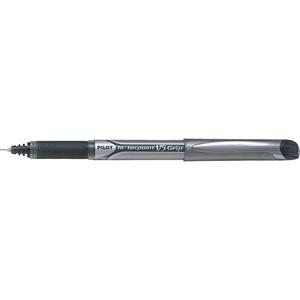 Hi-Tecpoint Grip Pen - Black, 0.5 mm, Rubberized, Non Retractable