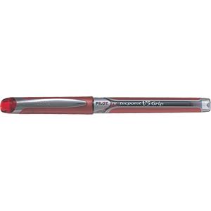 Hi-Tecpoint Grip Pen - Red, 0.5 mm, Rubberized, Non Retractable