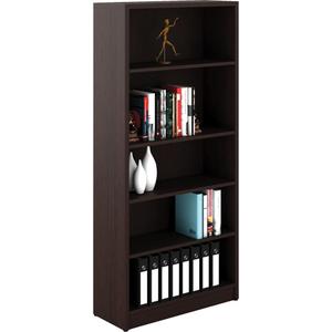 Newland Bookcase - Laminate, Dark Brown, 4, 65-3/5", 30", 12", 5.75 ft³ (0.16 m³)