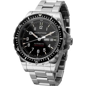 Jumbo Day/Date Automatic Watch with Stainless Steel Bracelet - Battery Operated, Digital, Silver
