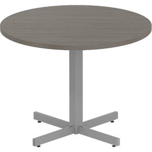 Newland Height-Adjustable Round Table - 36", 36", 29", 1", Brown, Round, Laminate