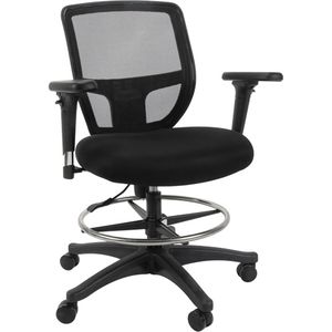 Mesh Work Stool - 010-LRU906 - Black, Fabric, 450 lbs., 37-4/5", 19-2/3", 19", Adjustable, Mobile, 21.65" - 29.5", 20", 4", 17.75" x 17.75"