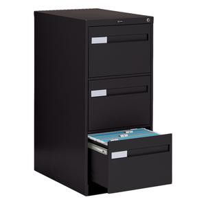 Vertical Filing Cabinet with Recessed Drawer Handles - 40", 18.15", 26.56", 3, Black