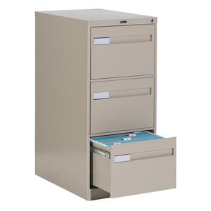 Vertical Filing Cabinet with Recessed Drawer Handles - 40", 18.15", 26.56", 3, Beige