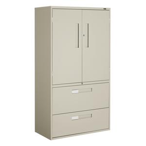 Multi-Stor Cabinet - 65-1/4", 36", 18", 3, Beige, Steel, 110 lbs., Knocked Down, Full Pull Handles