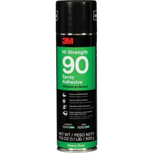 90 High Strength Adhesive - 24 oz., Aerosol Can, Clear, 160, 100, Spray Adhesive, 12