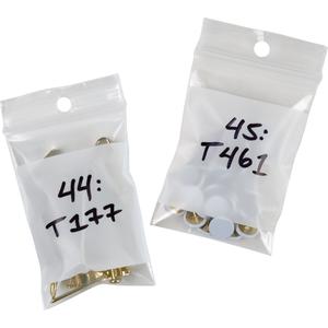 White Block Poly Bags - Reclosable, 6", 6", 2 mils