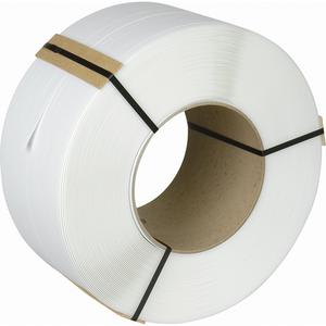 Strapping - Polypropylene, Machine, 1/2", 9900', White, 8" x 8", 300 lbs.