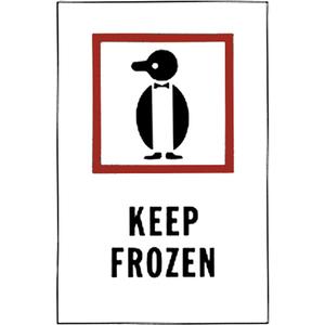 "Keep Frozen" Special Handling Labels - Red on White, 4", 6", Non Removable, Roll, Rectangular, Roll, Keep Frozen, 500