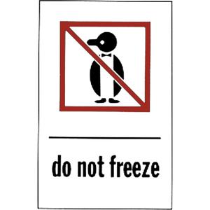 "Do Not Freeze" Special Handling Labels - Red on White, 4", 6", Non Removable, Roll, Rectangular, Roll, Do Not Freeze, 500