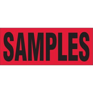 "Samples" Special Handling Labels - Black on Red, 2", 5", Roll, Rectangular, Roll, Samples, 500