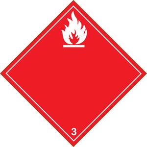 TDG Shipping Labels - 3, Flammable Liquids, Vinyl, 4", 4", 4" x 4"