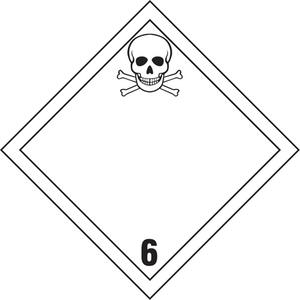 TDG Shipping Labels - 6.1, Toxic Substances, Vinyl, 4", 4", 4" x 4"