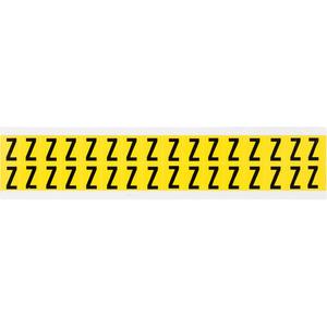 Repositionable Individual Number & Letter Labels - Z, Black on Yellow, 5/8", 32