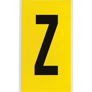 Repositionable Individual Number & Letter Labels - Z, Black on Yellow, 6"
