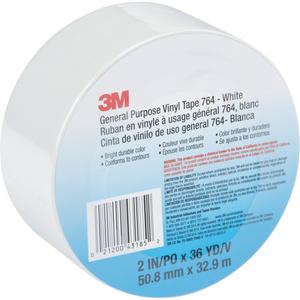 General Purpose Vinyl Tape 764 - 48 mm (2"), 32.9 m (108'), White