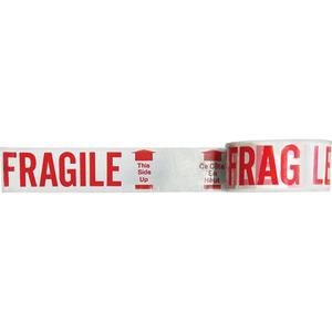 Bilingual Printed Tape – Fragile This Side Up - Red on White, Non Removable, Roll, Rectangular, Bilingual