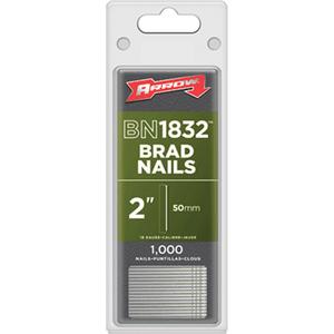 Brad Nails for Arrow & Aurora Staple Guns & Hammer Tackers - 2", Plain, Nails for Arrow Nail Guns, 1.2 mm, Smooth