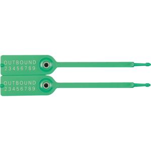 Gemini® Tote Seals - Pull-Through, Plastic, 7-1/4", Green