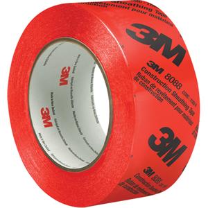 Construction Sheathing Tape 8088 - 60 mm (2-3/8"), 66 m (216'), Red, 20 lb./in., 3 mils, Polypropylene