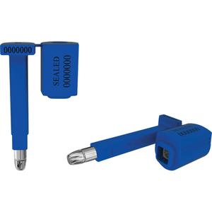 High Security Locktainer™ Security Seals - Bolt Seal, Metal, 3-1/4", 1", Blue