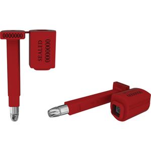 High Security Locktainer™ Security Seals - Bolt Seal, Metal, 3-1/4", Red, 1"