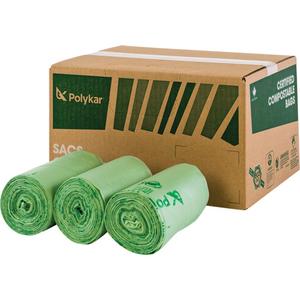 Certified Compostable Bags - Regular, 48", 42", Clear, 242 L (55 Gal.), 1 mil, BPI Compostable, UL Ecologo