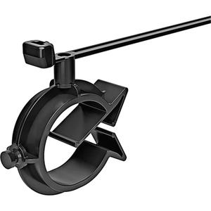 Cable Ties with Pipe Clip - 2, 6", 0.19", 50 lbs., Black, 0.75" - 0.96", PA66HS PA66HIRHS