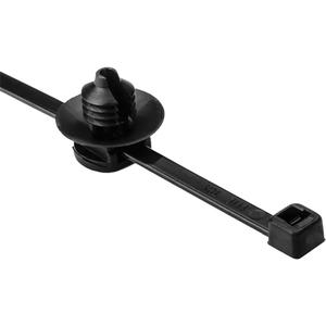 Cable Ties/Fir Tree Mounts - 2, 6", 0.14", 30 lbs., Black, 0.3", 0.26 - 0.28", PA66HS