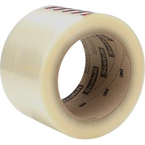 Scotch® Box Sealing Tape - Hand, Rubber, 72 mm (2-4/5"), 100 m (328'), 1.2 mils, Clear