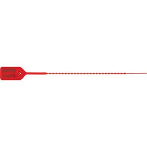 Standard-Duty Security Seal - Pull-Through, Plastic, 9", 2.7 mm, Red, "SEALED" with 7 consecutive numbers
