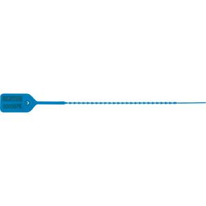 Standard-Duty Security Seal - Pull-Through, Plastic, 9", 2.7 mm, Blue, "SEALED" with 7 consecutive numbers