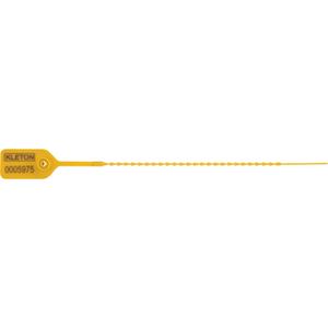 Standard-Duty Security Seal - Pull-Through, Plastic, 9", 2.7 mm, Yellow, "SEALED" with 7 consecutive numbers