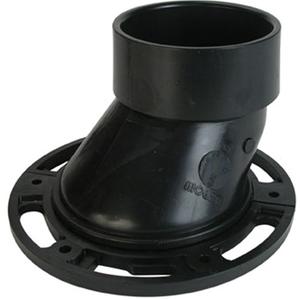 Offset Adjustable Closet Flange - Hub, Plastic, 4" x 3"