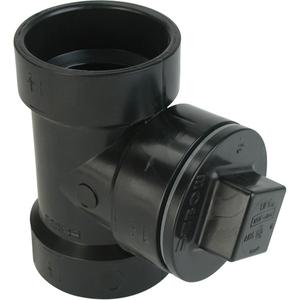 Tee Fitting with Plug & Gasket - Cleanout, Plastic, 4"