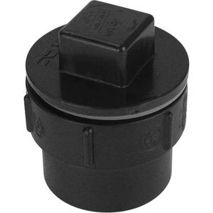 Fitting Cleanout Adapter with Plug - Spigot x Plug, Plastic, 1-1/4"