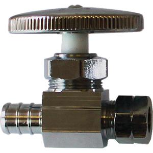 Lead-Free Stop - 1/2" x 3/8", Chrome, Straight, Barb x Compression