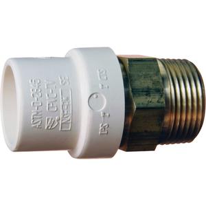 Threaded Pipe Adapter - Hub x MPT, Brass/CPVC, 1"