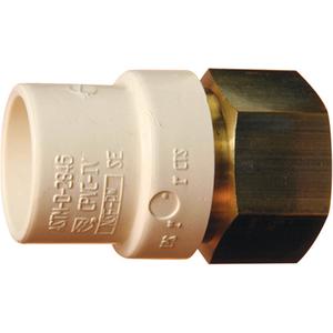 Threaded Pipe Adapter - Hub x FPT, Brass/CPVC, 1"