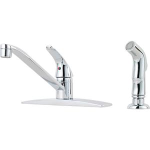 Pfirst Series Kitchen Faucet with Side Sprayer - Pull Out, Polished, Deck Mounted, 4, 6-5/16", 1, 2.2, 4-5/8", 1-1/2"